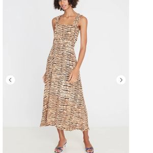 NWT Faithful The Brand Saint Tropez Midi Dress Wyldie Animal